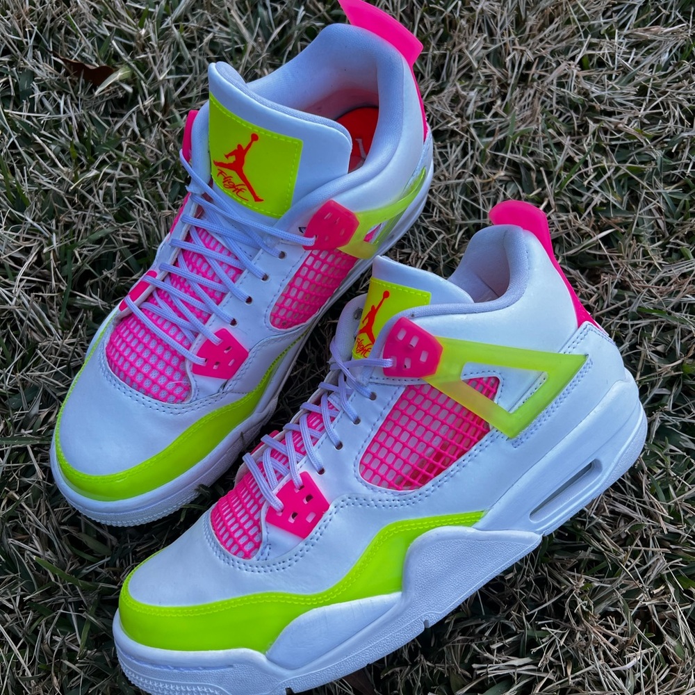 CLEAN Air Jordan 4 Retro Lemon Pink size 8.5 Womens Shoes
